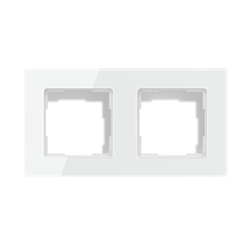AVATTO TS20 - Cadre double pour modules 55 x 55 mm, blanc : verre blanc