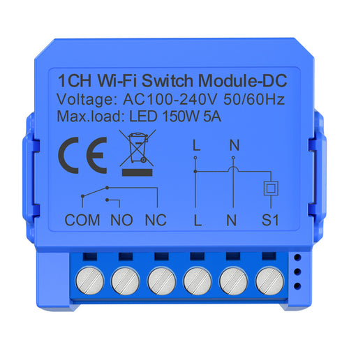 AVATTO WSM16-DC32V-1 - Module interrupteur Wi-Fi 1 canal à contact sec 12-32 V DC : WiFi contact sec
