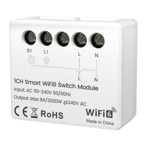 AVATTO WSM20-W1 - Module interrupteur connecté Wi-Fi 6 avec mesure d'énergie : compteur énergie intégré