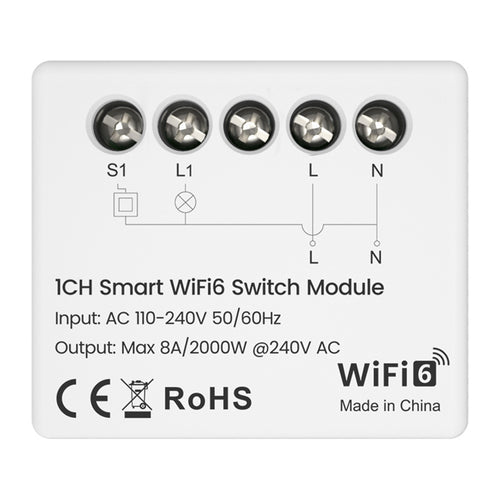 AVATTO WSM20-W1 - Module interrupteur connecté Wi-Fi 6 avec mesure d'énergie