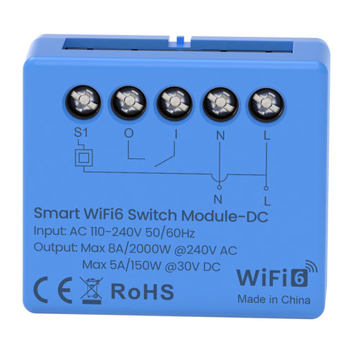AVATTO WSM20DC - Module relais connecté Wi-Fi 6 à contact sec : commande portail garage