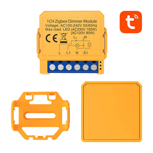 AVATTO ZDMS16-1 - Module interrupteur connecté ZigBee 1 canal : support fixation fourni