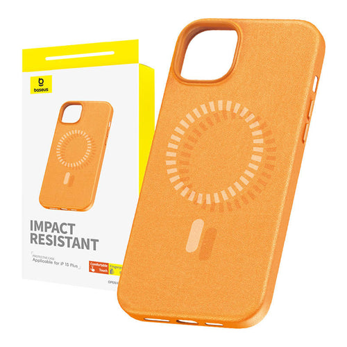 Baseus Fauxther Series - Coque magnétique N52 pour iPhone 15 Plus (orange)