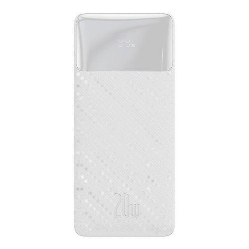 Baseus Bipow - Batterie externe 10000 mAh 20 W à écran LED, 3 ports, blanche - visuel 1