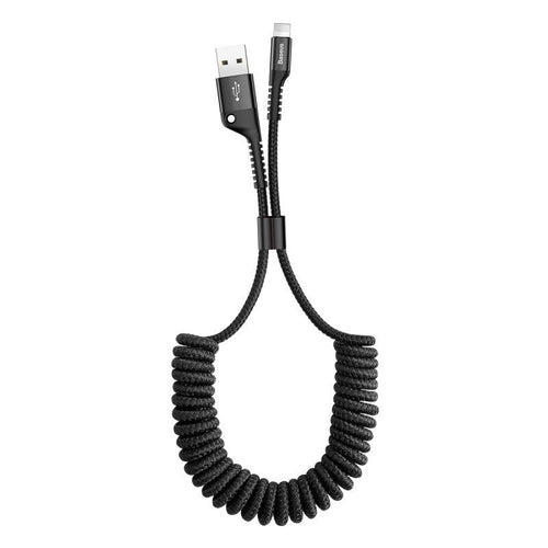 Baseus Spring - Câble spirale USB vers Lightning 1 m 2 A (noir) (vue 1)