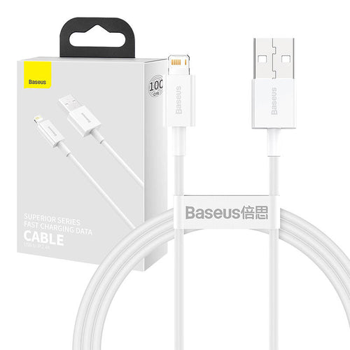 Baseus Superior - Câble USB vers Lightning 1 m 2,4 A (blanc) (vue 1)