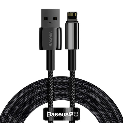 Baseus Tungsten Gold - Câble USB vers Lightning 2 m 2,4 A (noir) (vue 1)