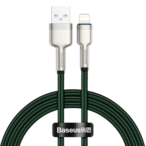 Baseus Cafule - Câble USB vers Lightning 2,4 A, 1 m, vert : charge rapide Lightning 2,4 A