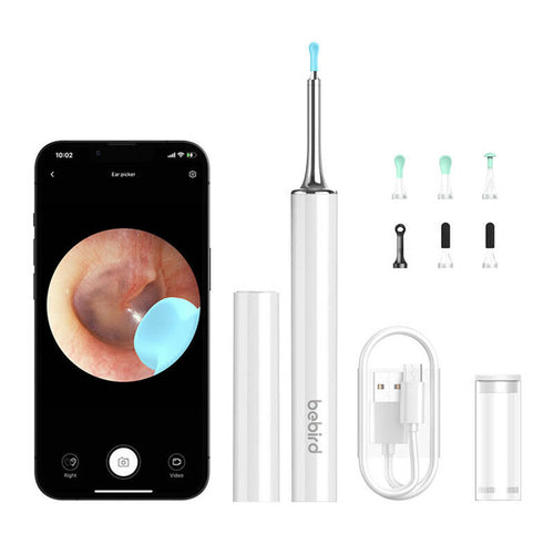bebird T15 - Otoscope connecté Wi-Fi 30 ips blanc : caméra auriculaire blanche