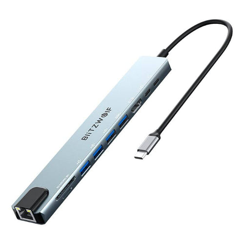 BlitzWolf BW-TH5 - Station d'accueil USB-C 10 en 1, HDMI 4K, argent