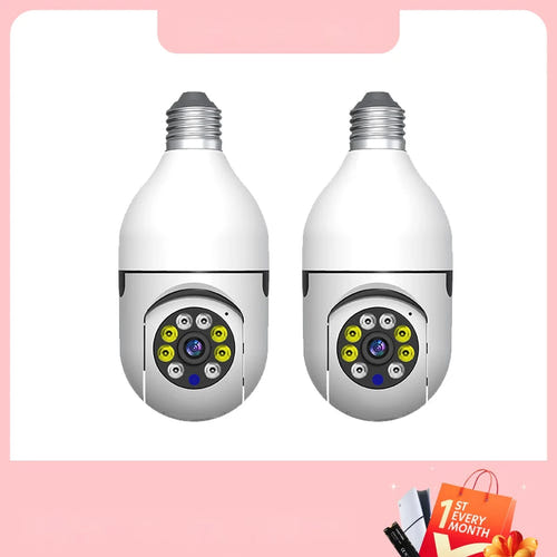 BoyKeep D112 - Lot de 2 caméras ampoule Wi-Fi 360° E27 : WiFi E27