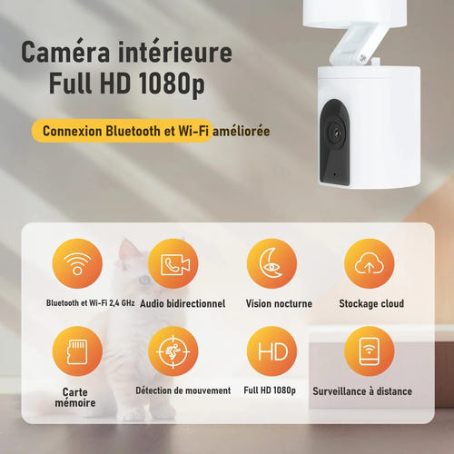 BoyKeep K11-2 - Caméra cube Wi-Fi Full HD 1080p, dialogue et détection de mouvement : babyphone surveillance