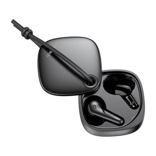 Choetech BH-T17 - Écouteurs sans fil Bluetooth 5.4 à réduction de bruit active, noirs : boîtier à couvercle pivotant