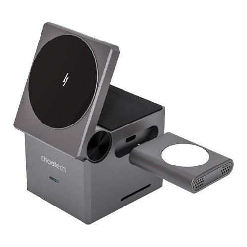 Choetech T632-F - Chargeur à induction 3 en 1 15 W avec support orientable, noir