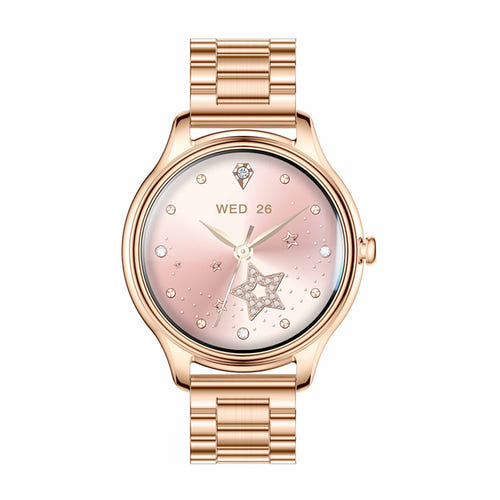 COLMi L28 - Montre connectée or, bracelet acier doré : maillons acier dorés