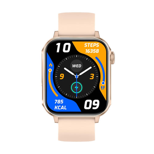 COLMi P80 - Montre connectée suivi cardiaque 8 canaux, bracelet silicone or : capteur santé dos boîtier