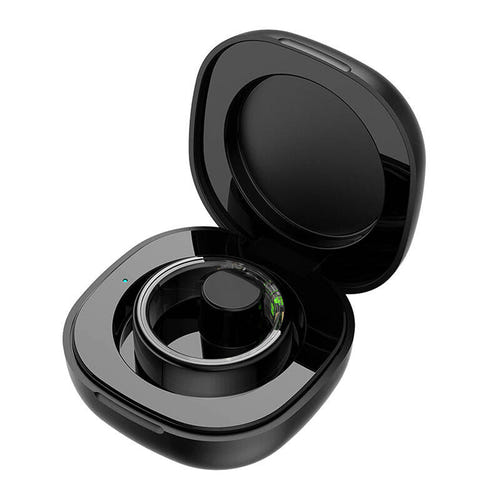 COLMi R03 - Bague connectée cardio 24 h/24 (taille 11, 20,3 mm, noir) : anneau titane noir large
