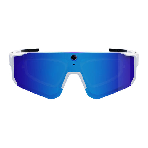 COLMi V06 - Lunettes de sport audio IA (blanc, verres bleus)