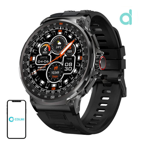 COLMi V69 - Montre connectée appels Bluetooth et suivi santé, noire : noir face