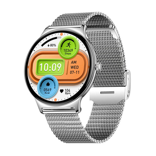 COLMi V89 - Montre connectée appels Bluetooth bracelet acier, argent