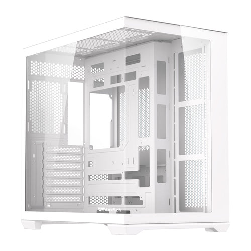 darkFlash - Boîtier PC C280 E-ATX panoramique (blanc, sans ventilateurs) - visuel 1