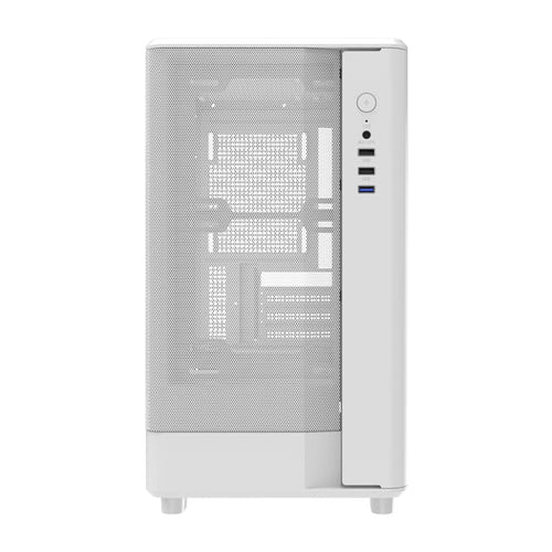 darkFlash - Boîtier PC DB330M Mesh compact (blanc, sans ventilateurs) : intérieur