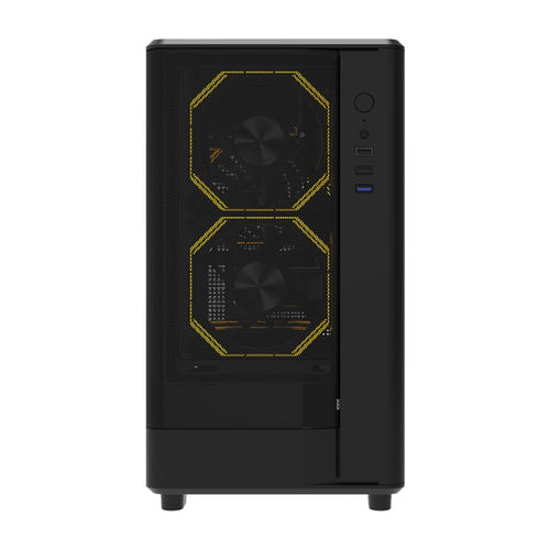 darkFlash - Boîtier PC DB330M Mesh compact (noir, sans ventilateurs) : façade