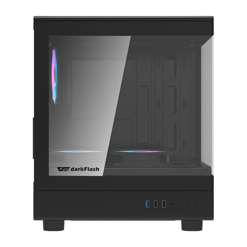 darkFlash - Boîtier PC DB330M compact + 3 ventilateurs ARGB (noir) : intérieur