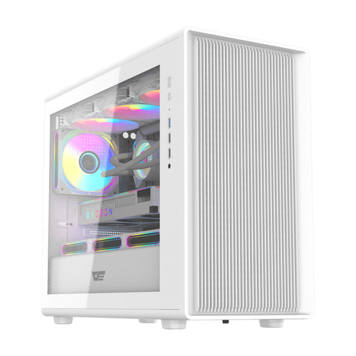darkFlash - Boîtier PC DB460M façade mesh (blanc, sans ventilateurs) : vue ensemble