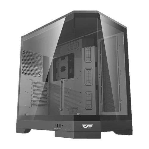 darkFlash - Boîtier PC DQX90 grande tour panoramique + 4 ventilateurs ARGB (noir) : intérieur