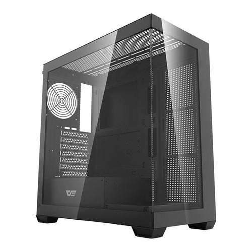 darkFlash - Boîtier PC DS900 panoramique double verre (noir, sans ventilateurs) : vue ensemble