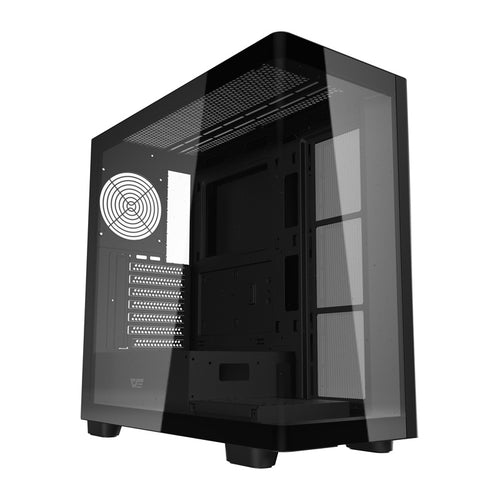 darkFlash - Boîtier PC DS900G verre incurvé panoramique (noir, sans ventilateurs) : vue ensemble