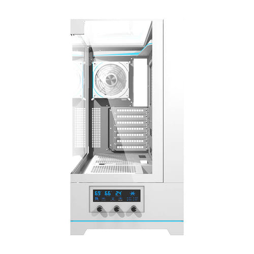 darkFlash - Boîtier PC DY450 PRO écran de températures + 1 ventilateur ARGB (blanc) : intérieur