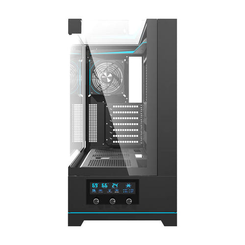 darkFlash - Boîtier PC DY450 PRO écran de températures (noir, 1 ventilateur ARGB) : intérieur