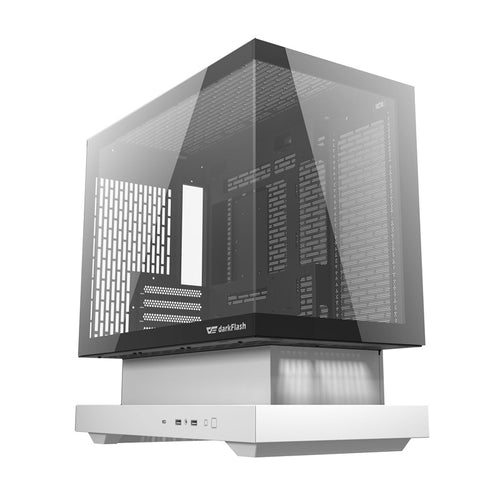 darkFlash - Boîtier PC F1 + 6 ventilateurs ARGB (blanc) : vue ensemble