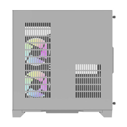 darkFlash - Boîtier PC FT350 mini tour + 5 ventilateurs ARGB (blanc) : intérieur