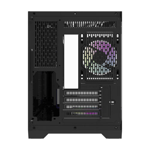 darkFlash - Boîtier PC FT418 mini tour + 6 ventilateurs ARGB (noir) : panoramique
