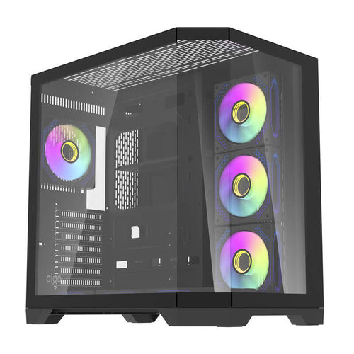 darkFlash - Boîtier PC FT418 PRO + 7 ventilateurs ARGB (ATX, noir) : vue ensemble