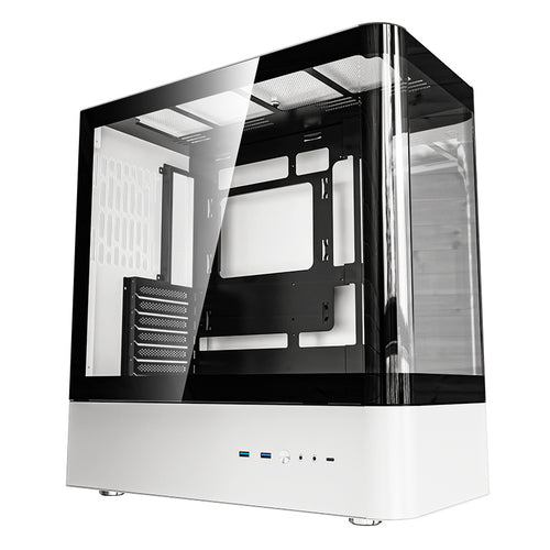darkFlash - Boîtier PC HM1 verre incurvé anti-reflet (noir et blanc) : vue ensemble