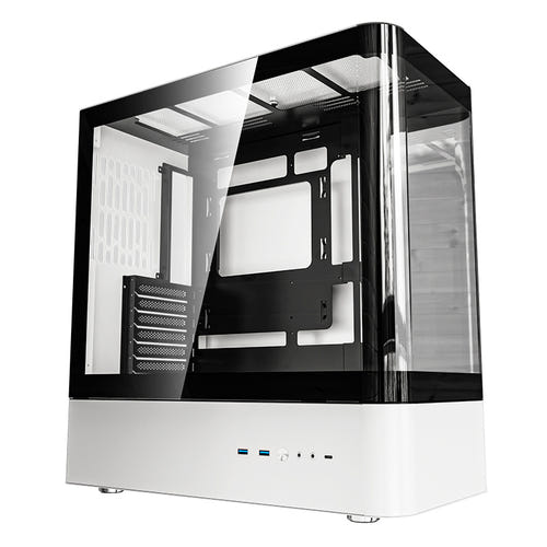 darkFlash - Boîtier PC HM1 verre incurvé anti-reflet (noir et blanc) : vue ensemble
