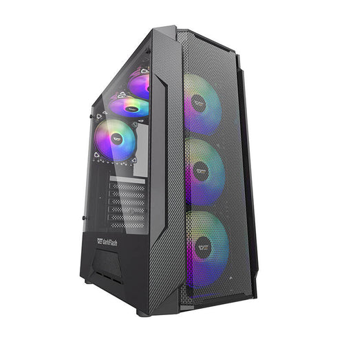 darkFlash - Boîtier PC LEO façade mesh (noir, sans ventilateurs) : vue ensemble