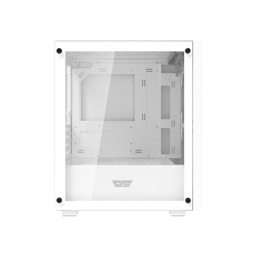 darkFlash - Boîtier PC M305 mini tour (blanc, sans ventilateurs) : façade