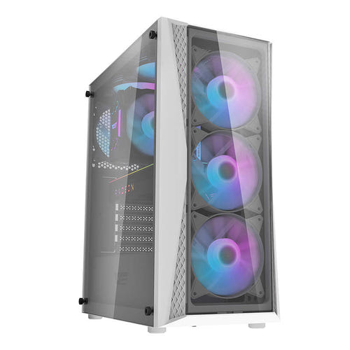 darkFlash DK352 Plus - Boîtier PC + 4 ventilateurs ARGB (noir et blanc) (vue 1)
