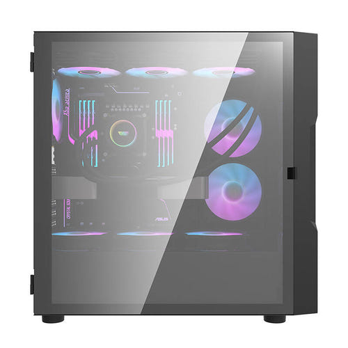 darkFlash DK431 Glass - Boîtier PC E-ATX + 4 ventilateurs ARGB (noir) (vue 2)