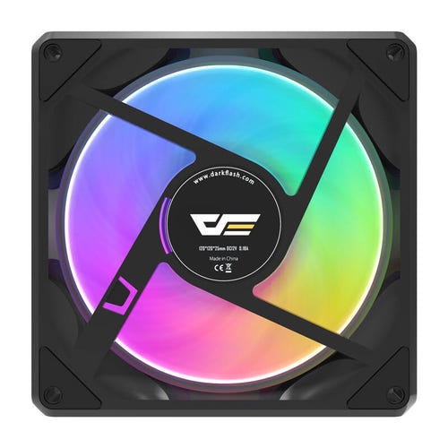 darkFlash Gauss G24 - Ventilateur PC 120 mm ARGB et PWM, noir : vue arrière