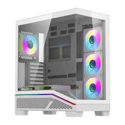 darkFlash K430 - Boîtier PC ATX blanc avec vitrine et 6 ventilateurs - visuel 1