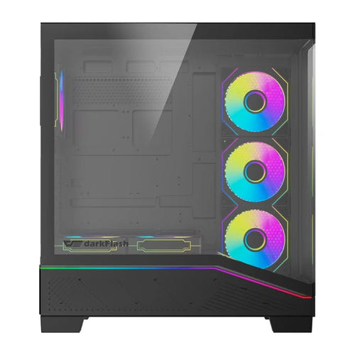 darkFlash K430 - boîtier PC ATX noir avec vitrine frontale et 6 ventilateurs : figurines