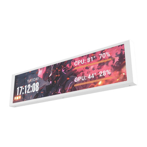 darkFlash V92 Blanc - Mini écran IPS 9,2 pouces personnalisable pour setup PC : support L