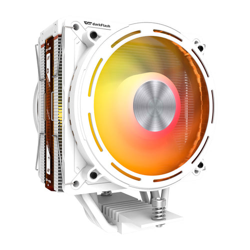 darkFlash - Ventirad E400 PLUS double flux avec écran (2 × 120 mm, 235 W, blanc) : vue ensemble