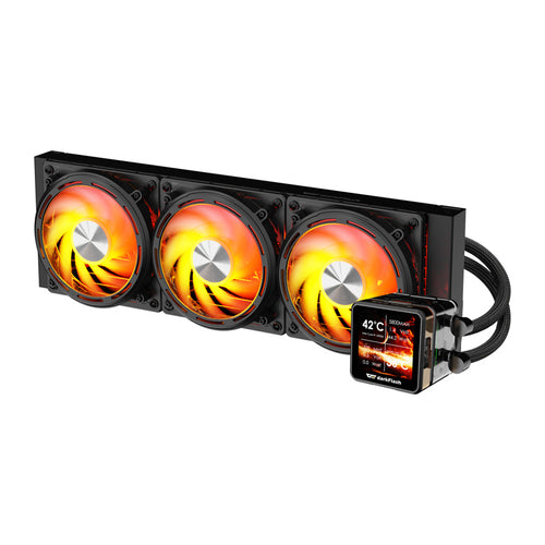 darkFlash - Watercooling DE360 écran IPS amovible 2,88 pouces (360 mm, noir) : vue ensemble